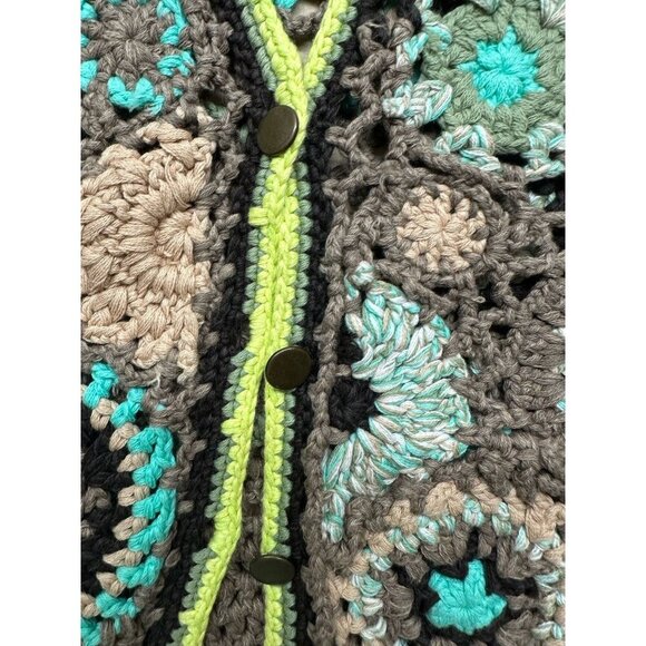 Free People Desert Rose Crochet Vest Racerback Sleeveless Size M Boho Browns - Picture 3 of 7